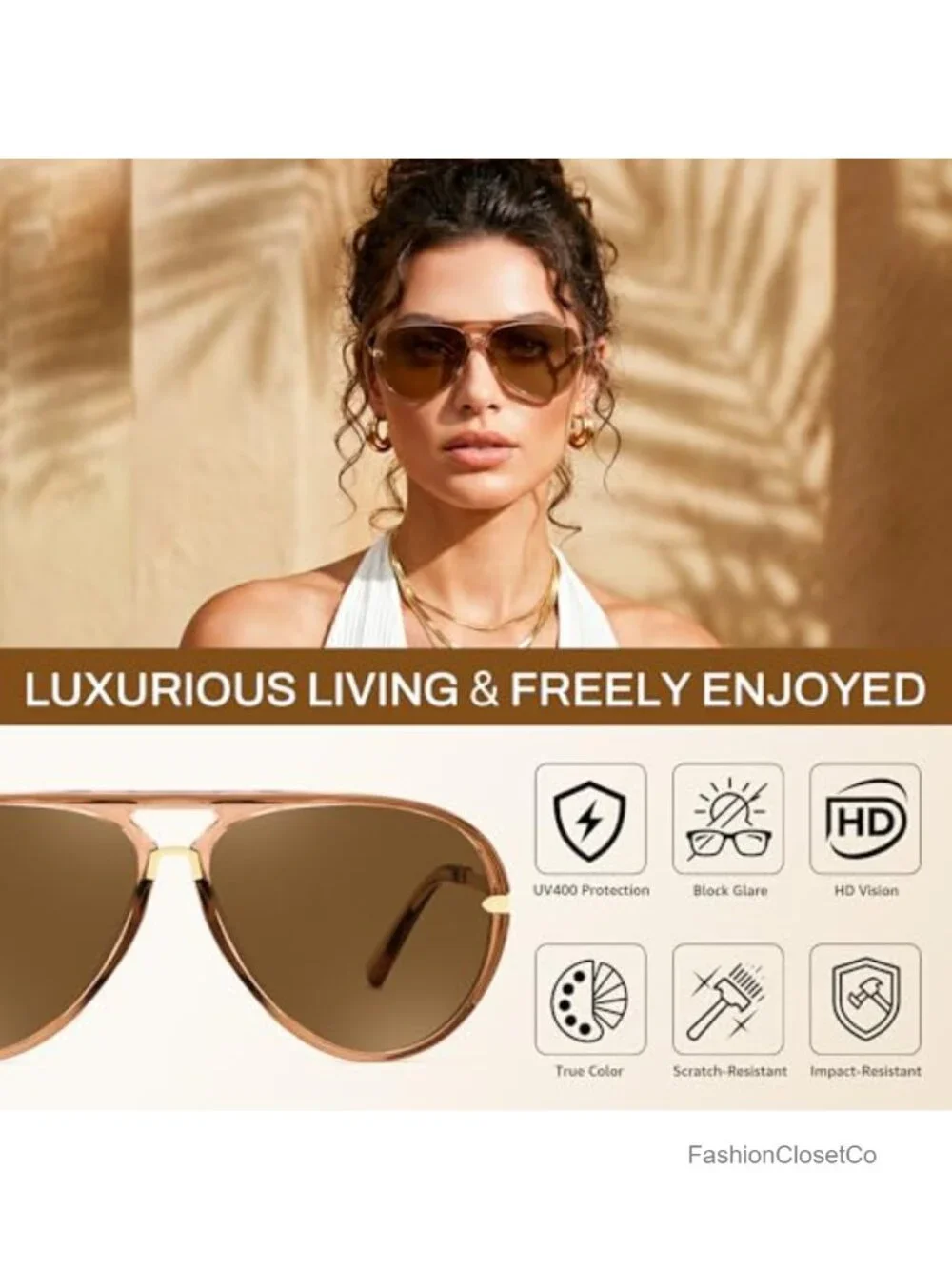 Classic Aviator Sunglasses UV400 Protection Men Women Metal Temple Driving
